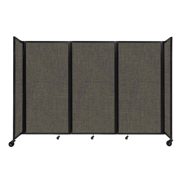 Versare Room Divider 360 Folding Portable Partition 8'6" x 6' Mocha Fabric 1173507 - main
